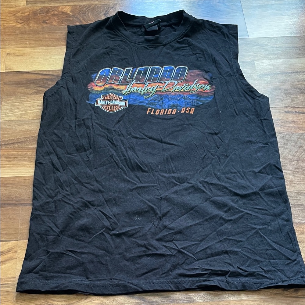 Harley-Davidson Black Tank Top with Multicolor Logo